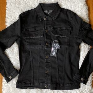 New Si Tu Veux black denim jacket, size L